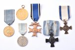 комплект из 6 медалей: Баварский Военный Крест Заслуг 3-й степени с мечами (лента не оригинальная),...
