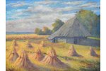 Ф. Яунземс, Сельский пейзаж, картон, масло, 49.5 x 66 см...