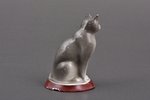 статуэтка, Кот, фарфор, Рига (Латвия), фабрика М.С. Кузнецова, 1934-1940 г., h 5.9 см, без клейма, м...