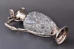 кувшин, серебро, 84 проба, хрусталь, h 33.3 см, "Братья Грачевы", 1908-1917 г., С.- Петербург, Росси...