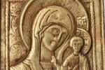 икона, Казанская икона Божией Матери, медный сплав, Российская империя, 19-й век, 12 x 6.8 x 0.4 см,...