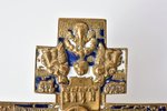 крест, Распятие Христово, медный сплав, 2-цветная эмаль, Российская империя, 19.9 x 11.6 x 0.3 см, 2...