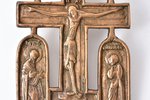 крест, Распятие Христово с предстоящими, медный сплав, Российская империя, 17 x 8.3 x 0.5 см, 233 г....