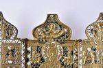 складень, Святитель Николай Чудотворец, медный сплав, 2-цветная эмаль, Российская империя, 11.1 x 15...