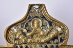 складень, Святитель Николай Чудотворец, медный сплав, 2-цветная эмаль, Российская империя, 11.1 x 15...