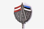 знак, ETL, серебро, эмаль, Латвия, Эстония, 1935 г., 25 (67.9) x 20.4 мм, 4.20 г...