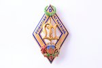 ЛУ - знак преподавателей Латвийского университета, № 28, серебро, 875 проба, Латвия, 20е-30е годы 20...