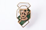 знак, LVT, Лиепайский Государственный техникум, Латвия, 20е-30е годы 20го века, 32.5 x 18.3 мм...