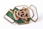 знак, LVT, Лиепайский Государственный техникум, Латвия, 20е-30е годы 20го века, 32.5 x 18.3 мм...