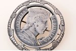 сакта, из 5-латовой монеты (1931), серебро, 26 г., размер изделия Ø 4.7 см, 20-30е годы 20го века, Л...