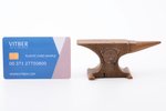 памятный сувенир, наковальня "ВЛКСМ", бронза, СССР, 10.7 x 3.2 x h 4.6 см, вес 356 г...