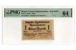 1 марка, банкнота, Мемель (Клайпеда), 1922 г., Литва, UNC...