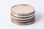 2 марки, 1937-1939 г., комплект из 5 монет, серебро, Германия, Ø 25 мм...