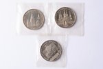 1 рубль, 1978-1980 г., комплект из 3 монет (Игры XXII Олимпиады Москва 1980), медно-никелевый сплав,...