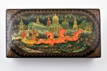 шкатулка, лаковая миниатюра, Палех "Тройка", СССР, Российская Федерация, рубеж 20-го и 21-го веков,...