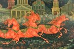 шкатулка, лаковая миниатюра, Палех "Тройка", СССР, Российская Федерация, рубеж 20-го и 21-го веков,...