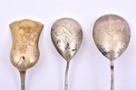 комплект, серебро, две чайных ложки и ложка для сахара, 84, 875 проба, общий вес изделий 38.75 г, шт...