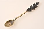 комплект, серебро, солонка (серебро/хрусталь), ложечка для соли, 2 вилки для лимона, 875 проба, общи...