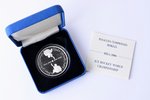 1 лат, 2005 г., Чемпионат мира по хоккею - Рига 2006, серебро, 925 проба, Латвия, 31.47 г, Ø 38.61 м...