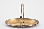конфетница, серебро, 875 проба, 99.95 г, 15.7 x 10.7 см, высота (с ручкой) 10.3 см, Таллинский ювели...